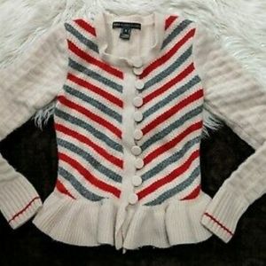 Marc Jacobs Chevron Stripe Peplum Cardigan